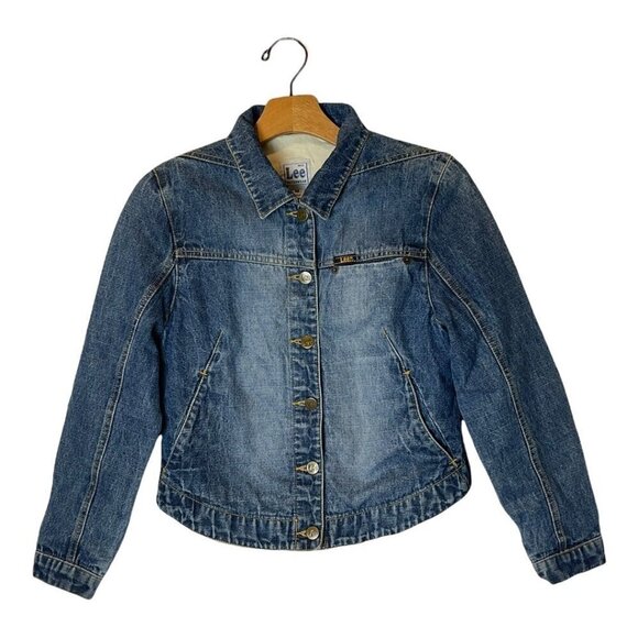 Lee Outerwear Blue Denim Quilted Lined‎ Jean Jacket Size M - Picture 1 of 11